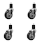 Service Caster 4'' SS Black Poly Wheel Swivel 1-3/4'' Expanding Stem Caster Set, 4PK SCC-SSEX20S414-PPUB-BLK-134-4 - alternate 1